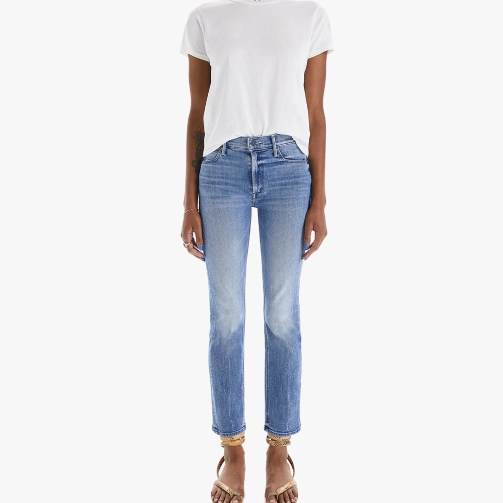 MOTHER Straight Leg Jeans in Light Blue Wash